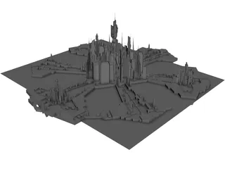 Stargate Atlantis City 3D Model preview