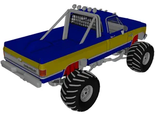 Chevrolet Silverado 4x4 Monster 3D Model preview
