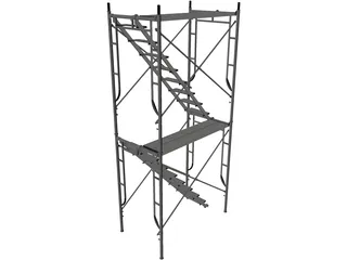 Scaffold Stair Tower 3D Model preview