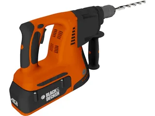 Black and Decker Hand Drill 3D Model preview