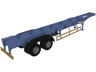 Semitrailer 40ft 3D Model preview
