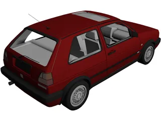 Volkswagen Golf (1992) 3D Model preview