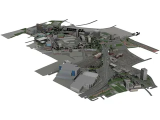 Warwick City, UK 3D Model preview