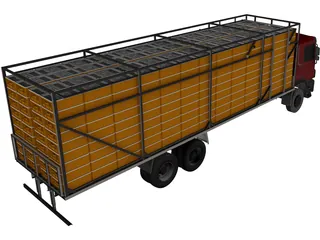 Mercedes-Benz Atego Chicken Cage Truck 3D Model preview