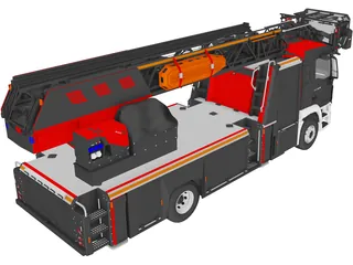 MAN Rosenbauer Ladder Truck 3D Model preview