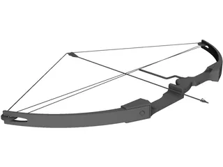 Drawn Hunting Bow 3D Model preview
