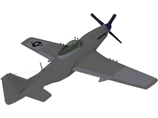 North American Mustang MP51D 3D Model preview