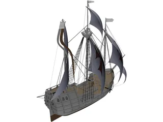 Santa Maria Sailing Ship 3D Model preview
