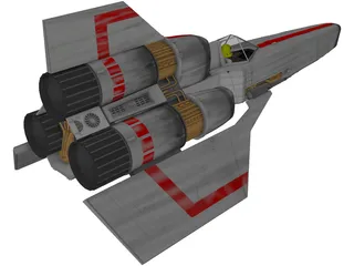 Jedi Starfighter Concept 3D Model preview