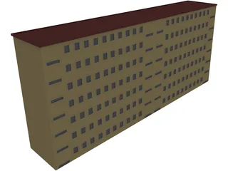 Houseblock Building 3D Model preview
