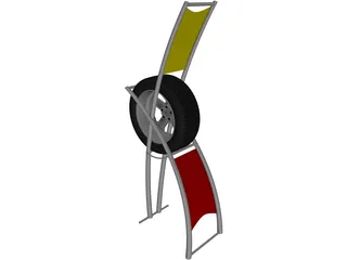 Exhibitor Tire Stand 3D Model preview