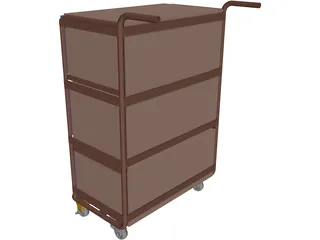 Trolley with removable drawer units 3D Model preview