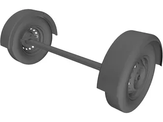 Axle Trailer 3D Model preview