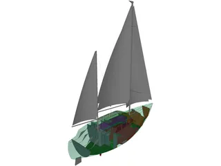 Yacht Langedrag 3D Model preview
