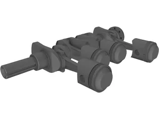 Crankshaft Alfa Romeo 3D Model preview
