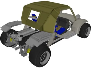 Racing Car 4x4 3D Model preview