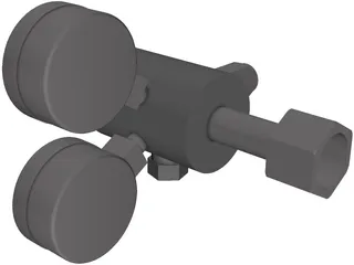 Gas Cylinder Valve Regulator 3D Model preview