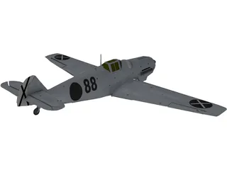 Messerschmitt Bf-109B Bertha 3D Model preview
