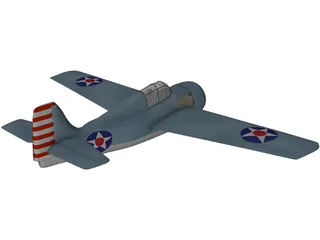 F4F-4 Wildcat 3D Model preview