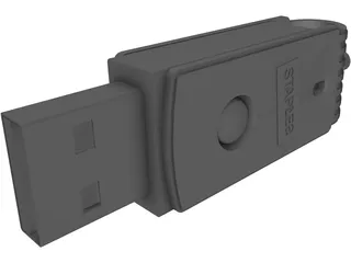 USB Flash Memory Card 3D Model preview