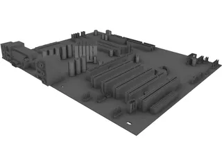 PC Motherboard - Asus a7n8x deluxe 3D Model preview