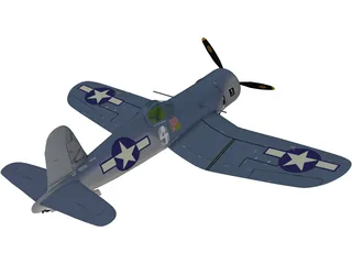 F4U Corsair 3D Model preview