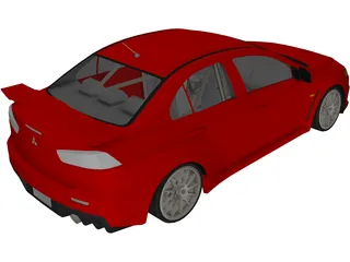 Mitsubishi Lancer Evo X (2008) 3D Model preview