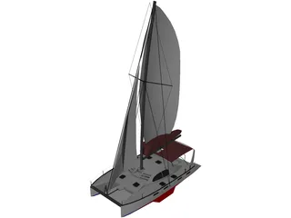 Moorings 4600 Catamaran Sailboat 3D Model preview