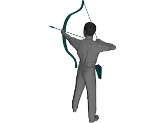 Man with Bow and Arrow 3D Model preview