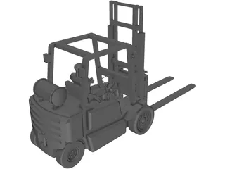 Forklift YALE with Operator 3D Model preview