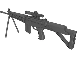 Sniper Rifle 3D Model preview