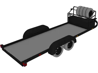 Car Trailer 3D Model preview