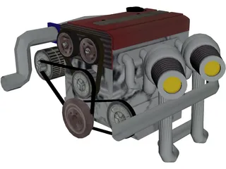 Honda VTEC DOHC Engine 3D Model preview