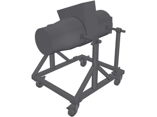 Aircraft APU Stand 3D Model preview
