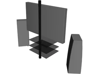 Lowe LED TV with Meridian Speakers 3D Model preview