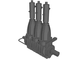Nitrogen Triplex Pump 3D Model preview