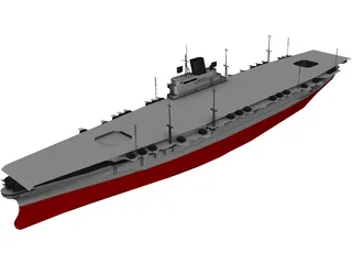 Shinano Aircraft Carrier 3D Model preview