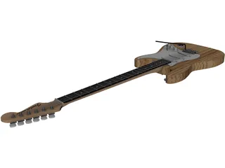 Fender Stratocaster Electric Guitar 3D Model preview