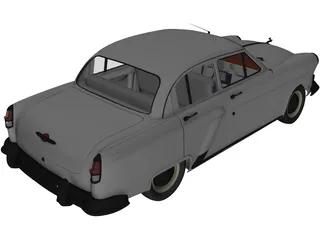 GAZ 21 Russian Classic Car 3D Model preview