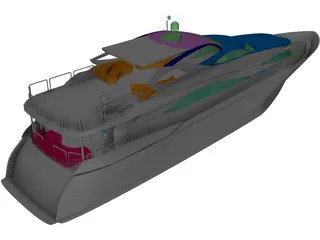 Sunseeker Yacht 3D Model preview