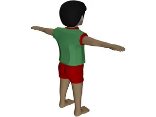 Cartoon Boy 3D Model preview