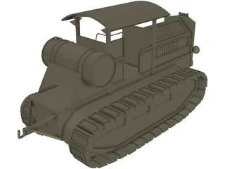 Soviet Tractor Kommunar 3D Model preview