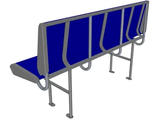 Polycarbonate Train Seat 3D Model preview
