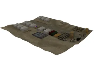 US Military Camp 3D Model preview