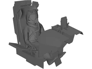 Fighter Cockpit with Seat 3D Model preview