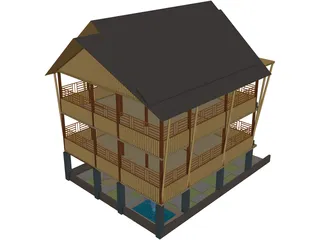 Bamboo Cafe 3D Model preview