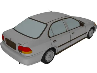 Honda Civic Sedan (1997) 3D Model preview
