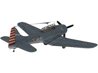 Dauntless Dive Bomber 3D Model preview
