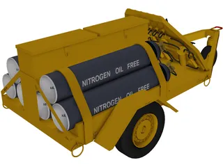 Nitrogen airport cart trailer 3D Model preview