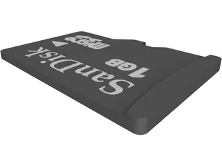 Micro SD Card 3D Model preview